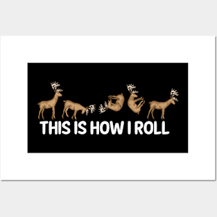 Reindeer Lover Kids How I Roll Christmas Reindeer Posters and Art